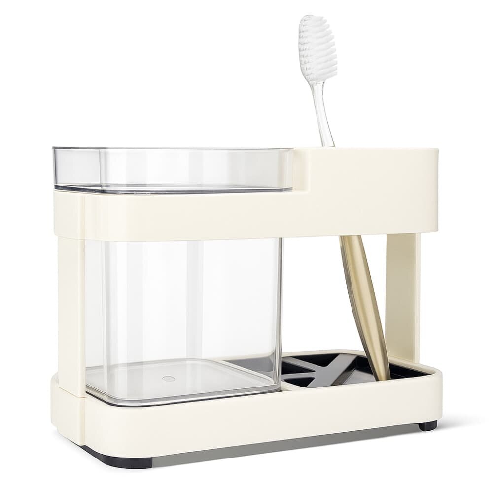Picture of Toothbrush Box Holder with 1 Cup – Removable Bathroom Storage Organizer for Toilet & Sink - Multicolor