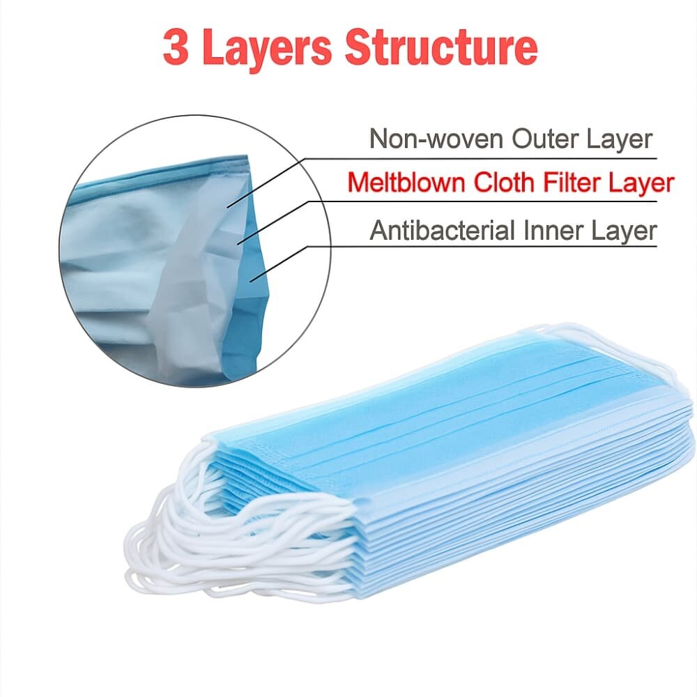 Picture of Surgical Face Mask Blue – 3 Layer with Melt-Blown Filter 50pcs 