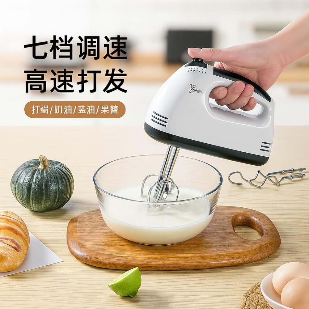 Picture of Scarlett Super Hand Mixer HE-133 – 7-Speed Electric Egg Beater with Dough Hooks & Whisks - Multicolor