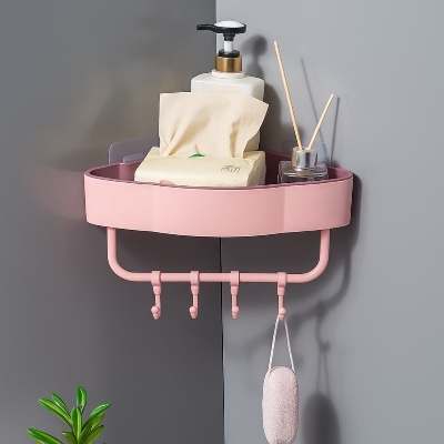 Picture of High Quality Punch-free Corner Bathroom & Kitchen Shelf - Multicolor