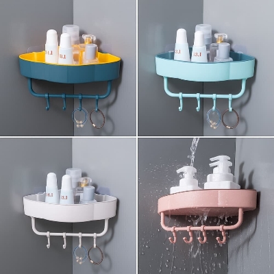 Picture of High Quality Punch-free Corner Bathroom & Kitchen Shelf - Multicolor