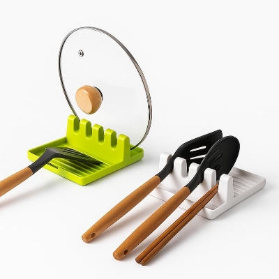 Picture of Spoon Holders for Kitchen – Non-Slip Plastic Utensil Rest & Spatula Rack Organizer - Multicolor