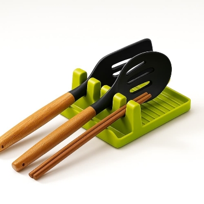 Picture of Spoon Holders for Kitchen – Non-Slip Plastic Utensil Rest & Spatula Rack Organizer - Multicolor