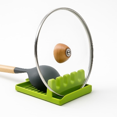 Picture of Spoon Holders for Kitchen – Non-Slip Plastic Utensil Rest & Spatula Rack Organizer - Multicolor