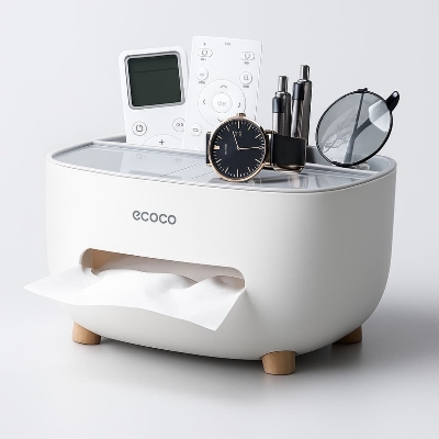 Picture of Creative Light Luxury Multi-Function Tissue & Remote Control Storage Box Plastic Box for Home & Restaurant Use - Multicolor
