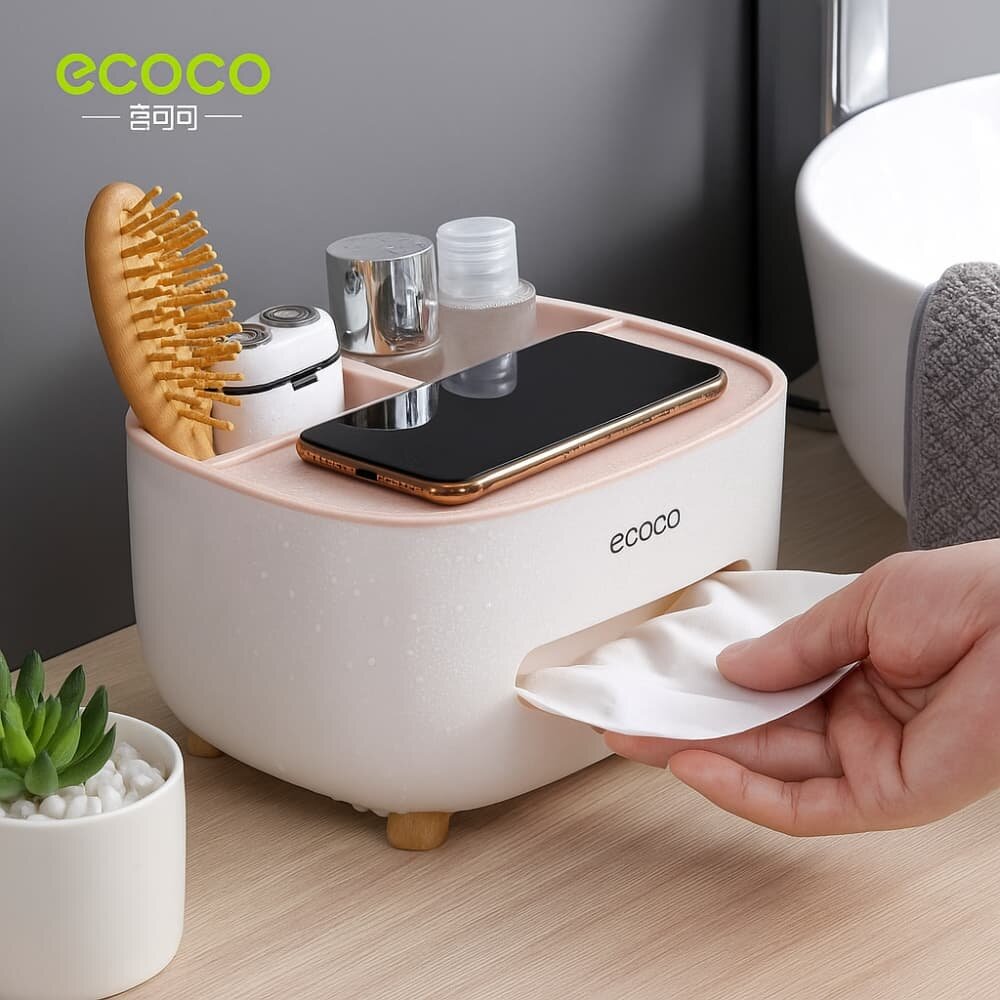 Picture of Creative Light Luxury Multi-Function Tissue & Remote Control Storage Box Plastic Box for Home & Restaurant Use - Multicolor