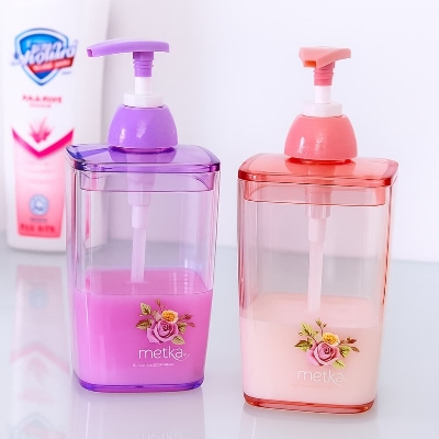 Picture of Rose Garden Liquid Soap Dispenser – 420ml Bathroom Soap Holder Jar - Multicolor