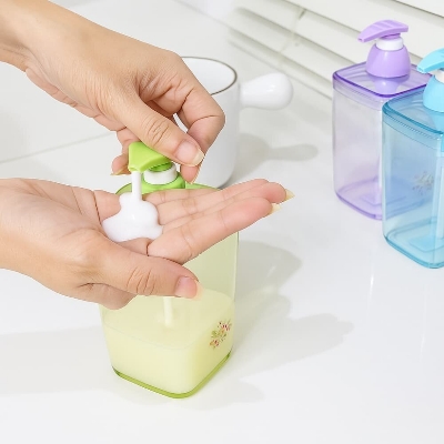 Picture of Rose Garden Liquid Soap Dispenser – 420ml Bathroom Soap Holder Jar - Multicolor