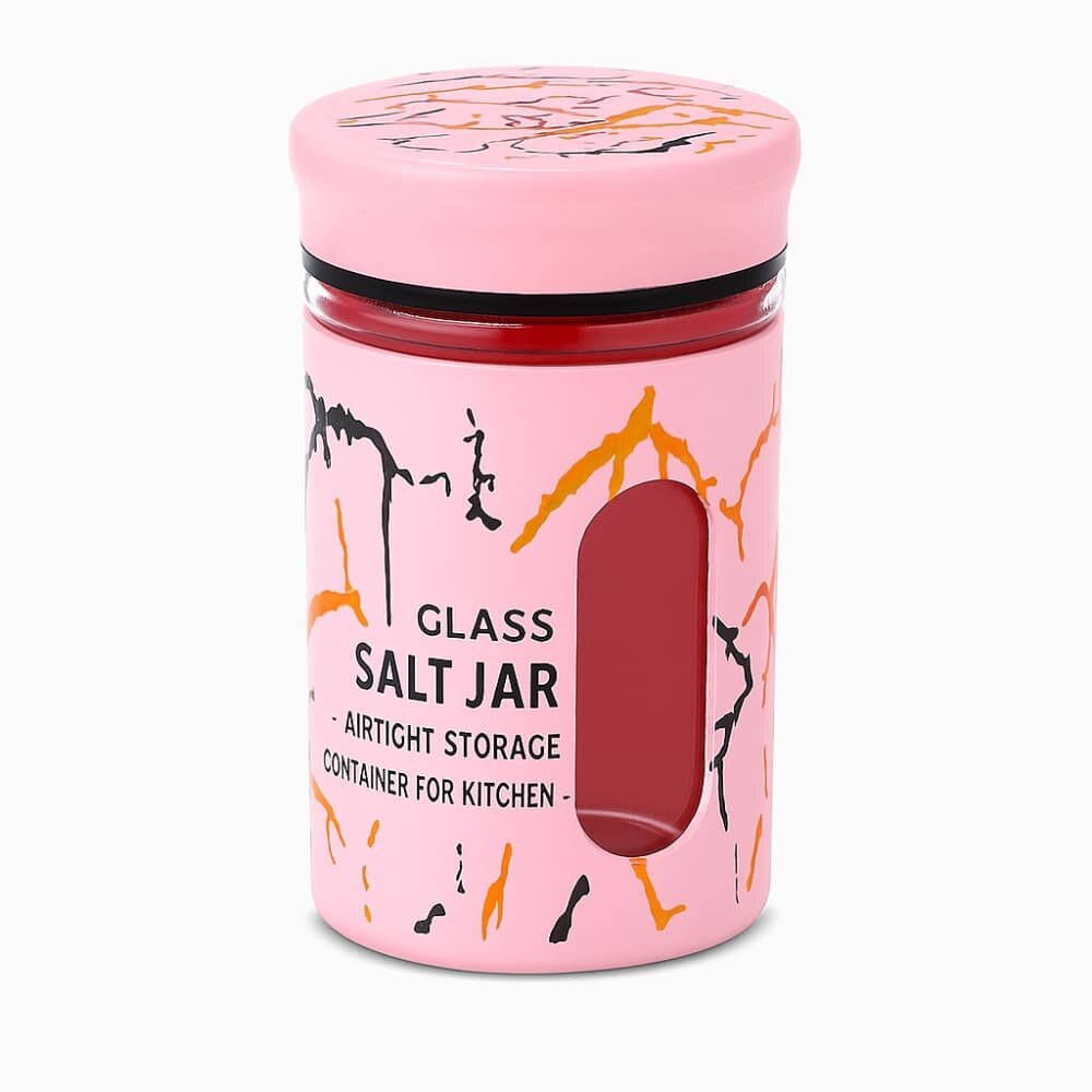 Picture of Glass Salt Jar – Airtight Storage Container for Kitchen - Multicolor