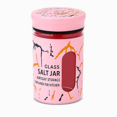 Picture of Glass Salt Jar – Airtight Storage Container for Kitchen - Multicolor