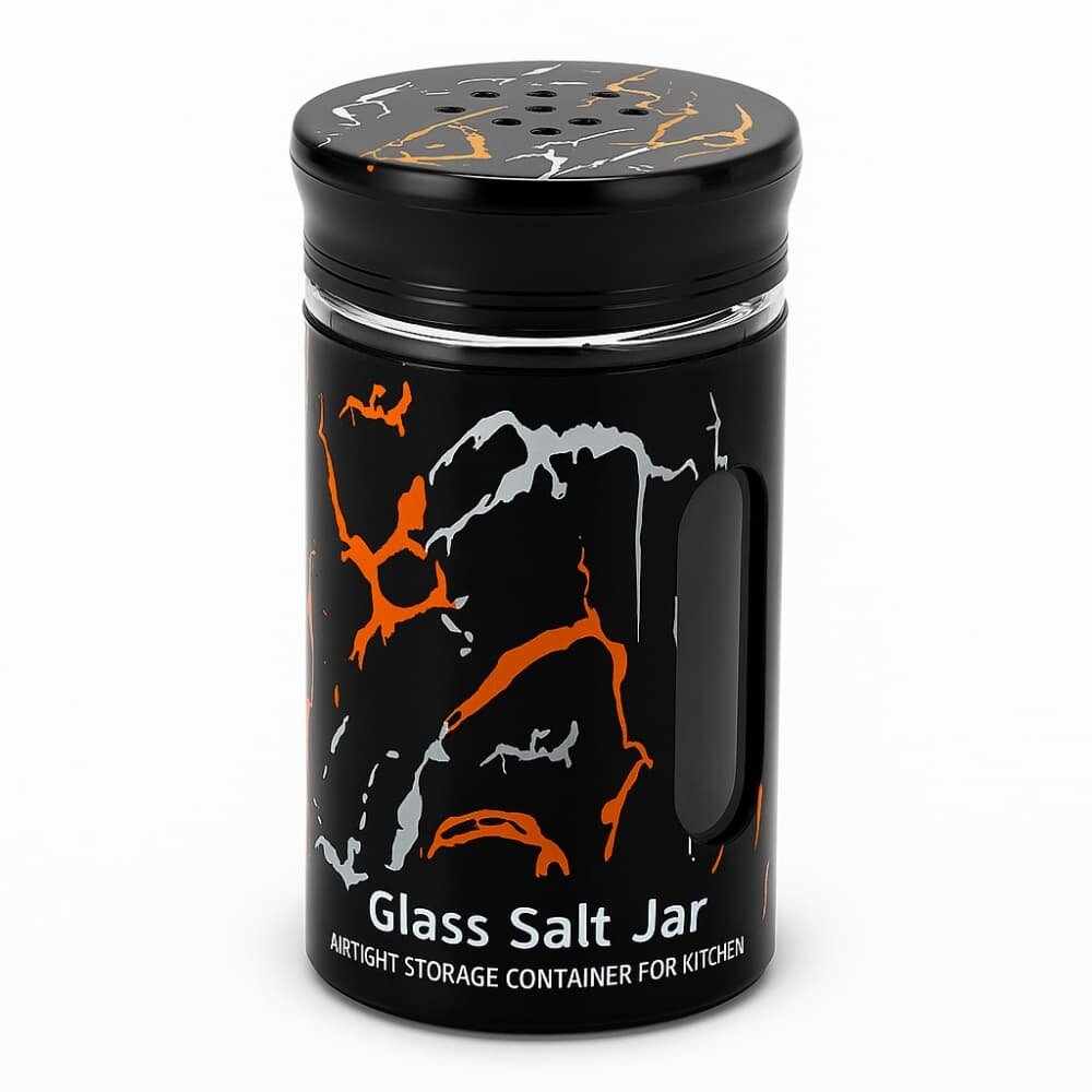 Picture of Glass Salt Jar – Airtight Storage Container for Kitchen - Multicolor