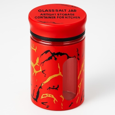 Picture of Glass Salt Jar – Airtight Storage Container for Kitchen - Multicolor
