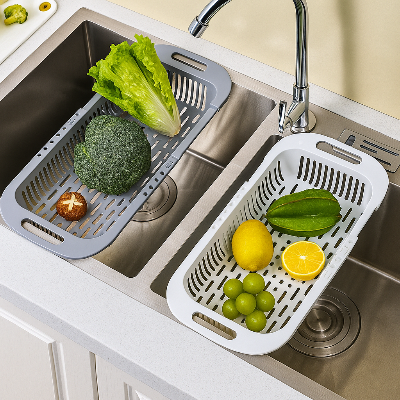 Picture of Foldable Telescopic Sink Drain Basket – Multi-Functional Kitchen Veg & Fruit Washing Rack - Multicolor