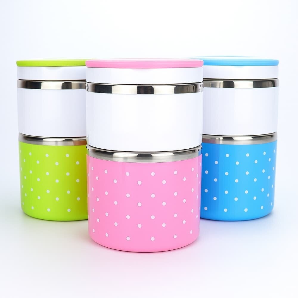 Picture of 2 Layer Stainless Steel Insulated Lunch Box 930ML – Double-Layer Bento Lunch Container for Students & Office - Multicolor