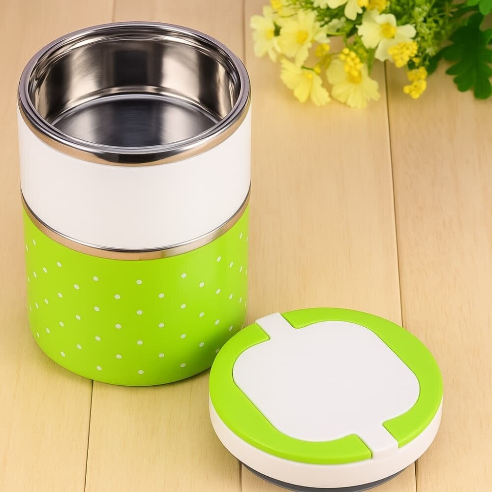 Picture of 2 Layer Stainless Steel Insulated Lunch Box 930ML – Double-Layer Bento Lunch Container for Students & Office - Multicolor