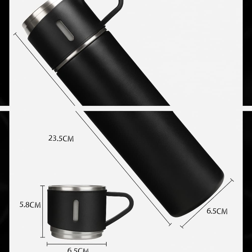 Picture of 500ML Stainless Steel Thermo Vacuum Flask Gift Set | Office & Outdoor Thermal Bottle with Cup - Multicolor