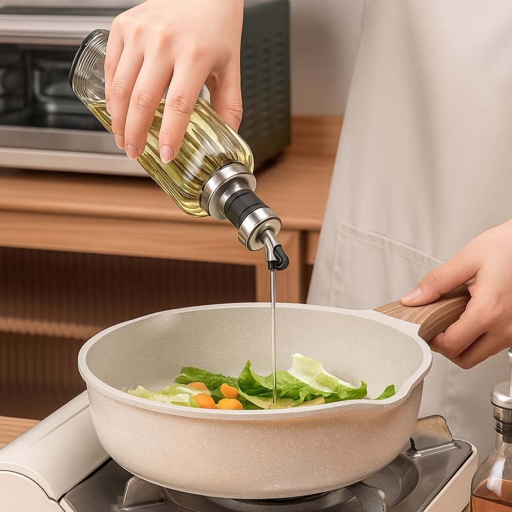 Picture of 300ML Glass Oiler Bottle Leak-Proof Kitchen Oil Pot with Scale - Multicolor