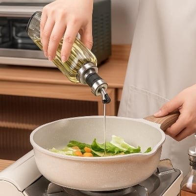 Picture of 300ML Glass Oiler Bottle Leak-Proof Kitchen Oil Pot with Scale - Multicolor