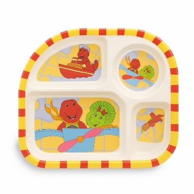 Picture of Cute Baby Melamine Plate 4 Compartment Feeding Dish 1pcs - Multicolor