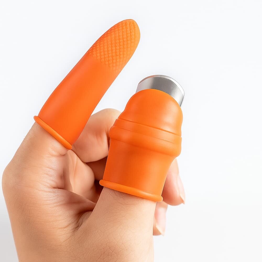 Picture of Silicone Thumb Cutter Set – Fruits Vegetable 6 Pcs Finger Protectors & Garden Harvest Tools - Multicolor