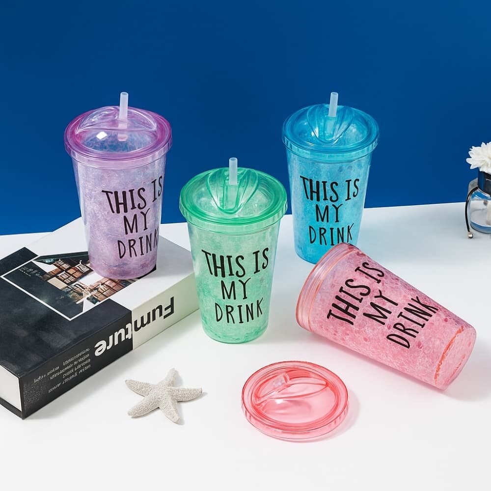 Picture of Summer Juice & Water Pot-Ice Straw Cup for Refreshing Drinks 450ml - Multicolor