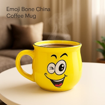 Picture of Emoji Bone Ceramic China Coffee Mug – Fun & Stylish Gift Cup - 1pcs