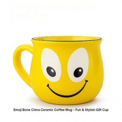 Picture of Emoji Bone China Ceramic Coffee Mug – Fun & Stylish Gift Cup - 1pcs