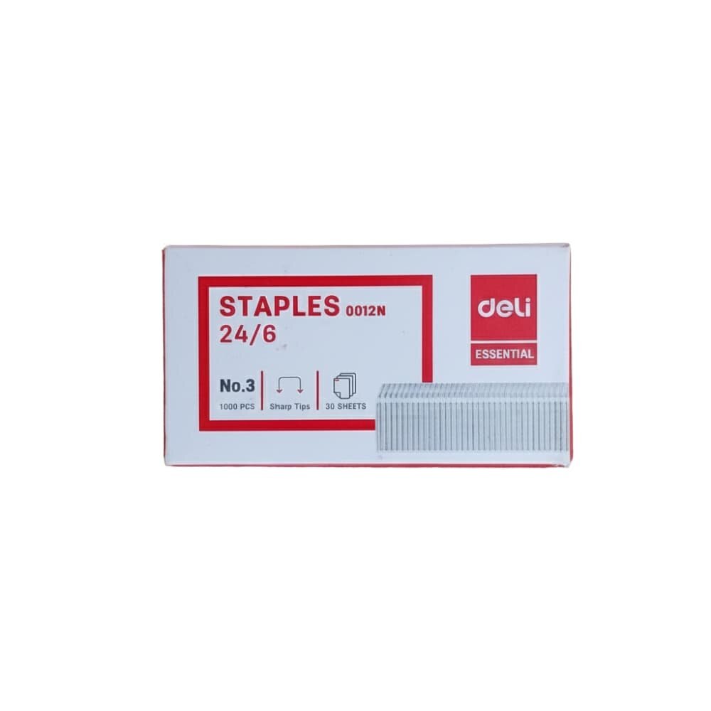 Picture of Deli 24/6 Staples – Sharp Tips, 30-Sheet Capacity - 1box