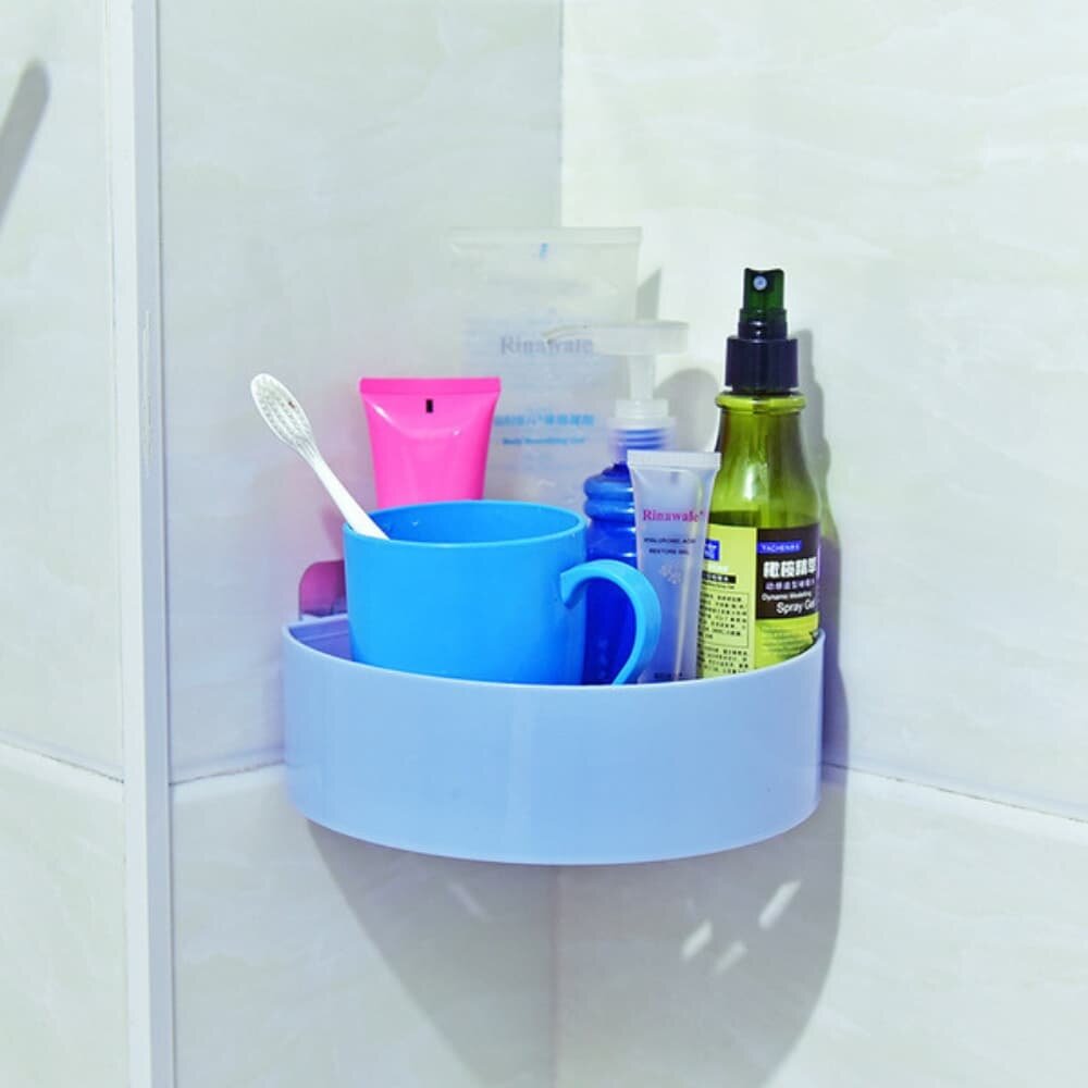 Picture of Punch-Free Bathroom Corner Shelf Wall Storage Rack - Multicolor