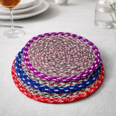 Picture of 3PCS Round Dining Table Place mats – Kitchen Linen Accessories - Multicolor