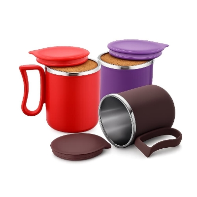 Picture of Insulated Stainless Steel Coffee Mug with Lid – Double Wall - Multicolor