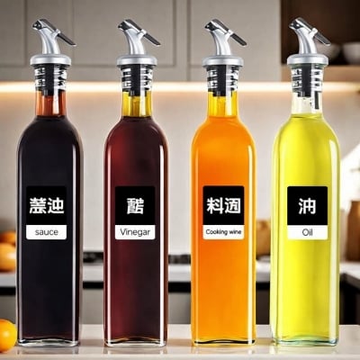 Picture of 500ML Glass Oil Bottle with Scale – Leak Proof Design 