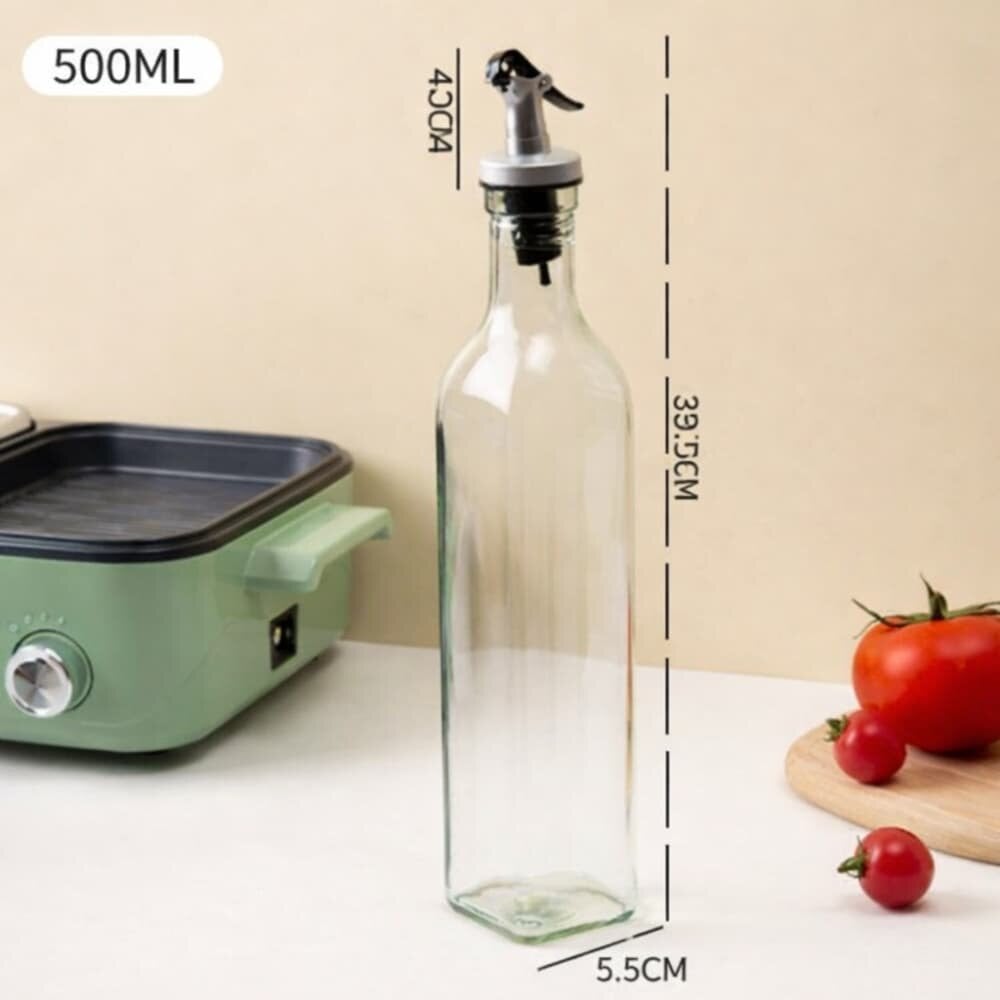 Picture of 500ML Glass Oil Bottle with Scale – Leak Proof Design 