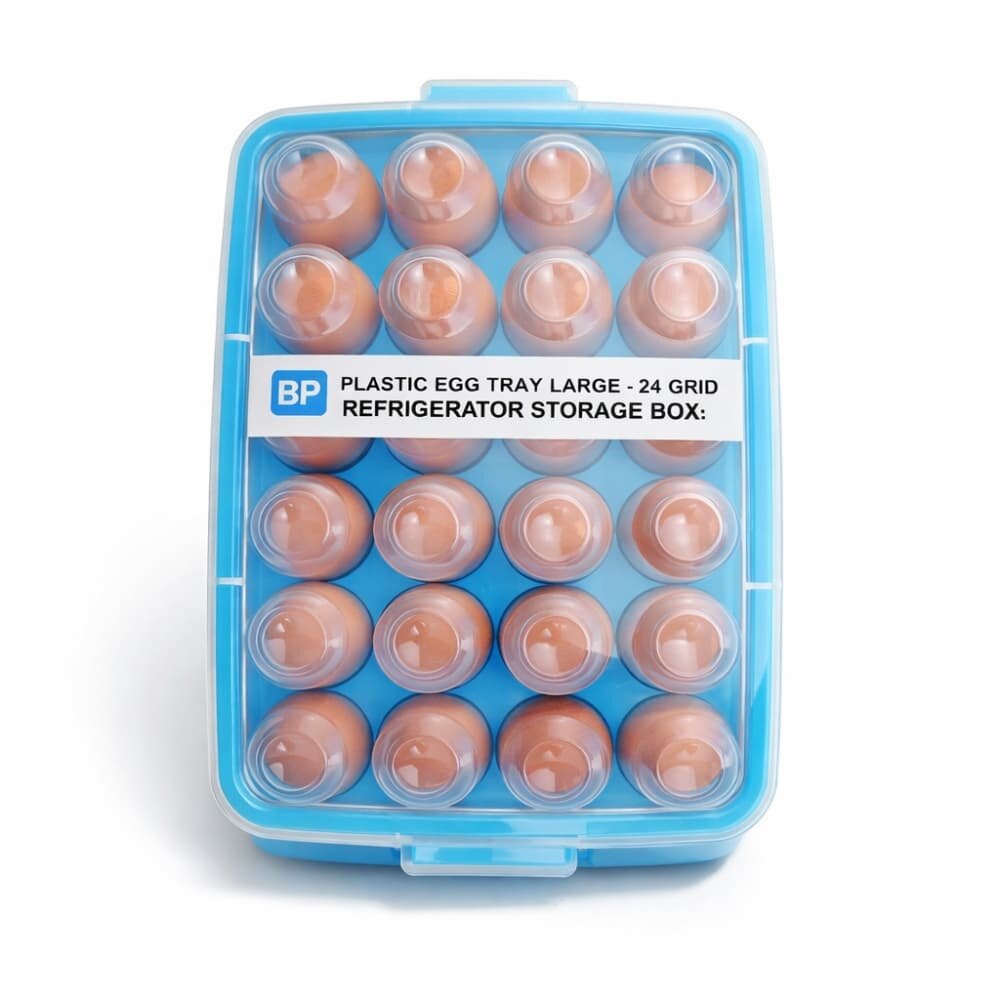 Picture of BP Plastic Egg Tray Large – 24 Grid Refrigerator Storage Box - Multicolor