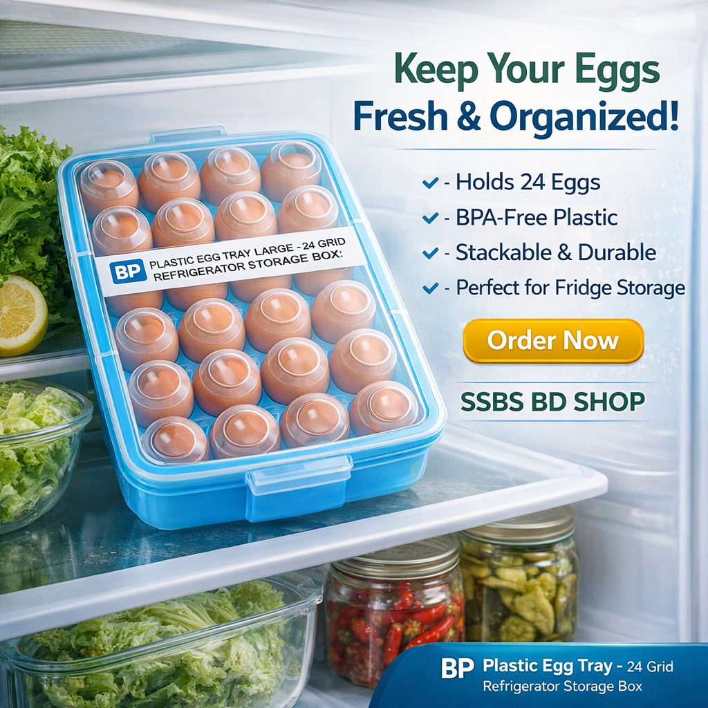Picture of BP Plastic Egg Tray Large – 24 Grid Refrigerator Storage Box - Multicolor