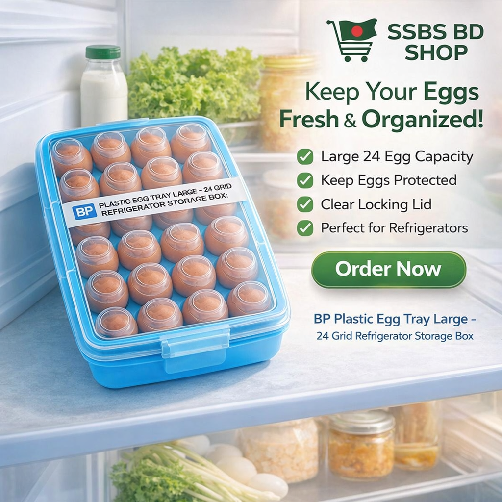 Picture of BP Plastic Egg Tray Large – 24 Grid Refrigerator Storage Box - Multicolor