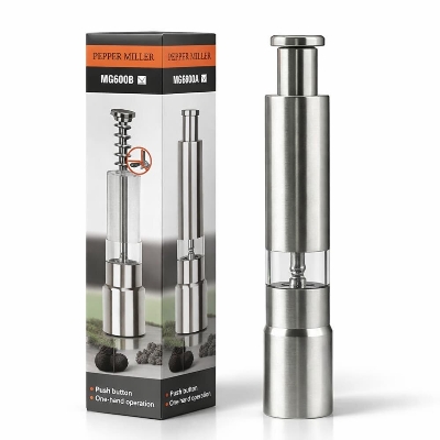 Picture of Stainless Steel Manual Pepper Grinder – Silver - Multicolor