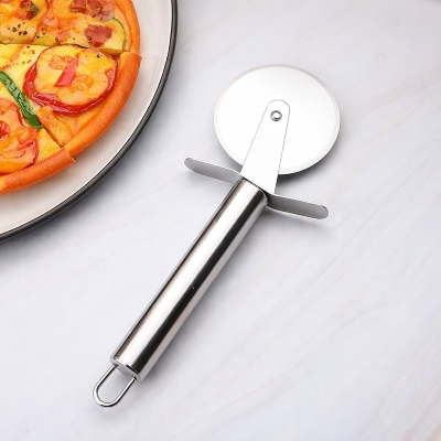 Picture of Stainless Steel Pizza Cutter Wheel Round Roller Knife – Silver - Multicolor