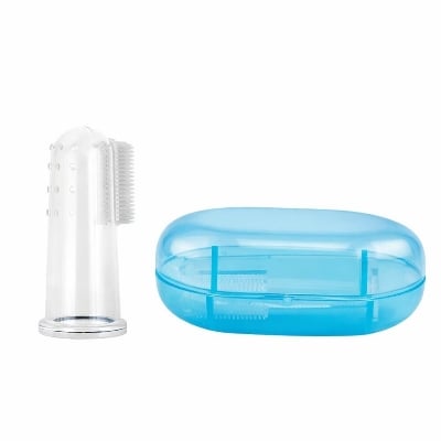Picture of Soft Silicone Baby Toothbrush Set – Finger Brush & Tongue Cleaner - Multicolor