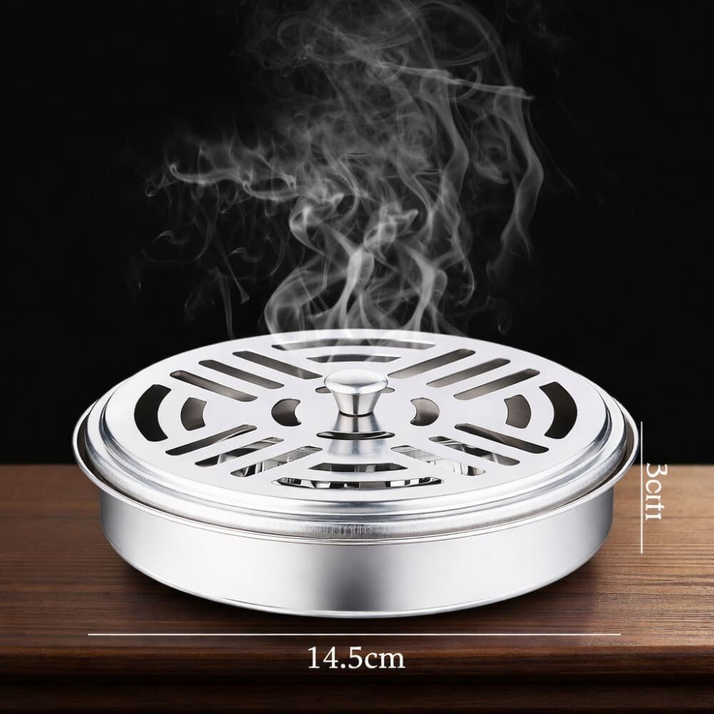 Picture of Stainless Steel Mosquito Coil Holder – Fireproof Safe Design - Multicolor