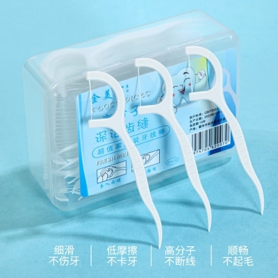 Picture of Dental Floss Toothpick (30pcs Box) – Disposable Interdental Cleaning Sticks - Multicolor