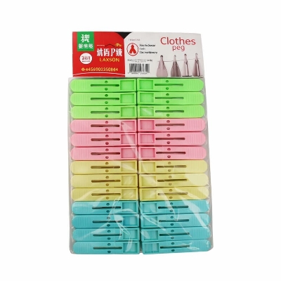 Picture of 24 Pcs Colorful Clothes Peg Set – Strong Grip Plastic Clips - Multicolor