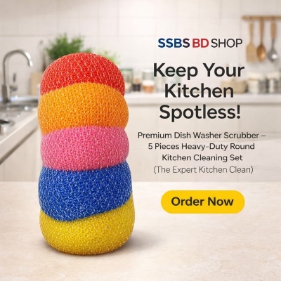 Picture of Premium Dish Washer Scrubber – 5 Pieces Heavy-Duty Round Kitchen Cleaning Set 