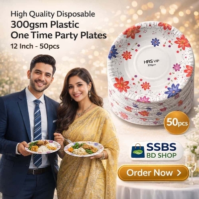 Picture of Disposable 300gsm Paper Plate One Time Party Plates 12 Inch – 50pcs