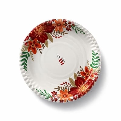 Picture of Disposable High Quality 300gsm Paper Plate One Time Party Plates 12 Inch – 50pcs