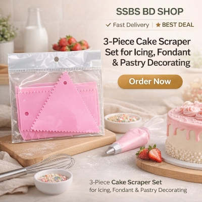 Picture of 3-Piece Cake Scraper Set for Icing, Fondant & Pastry Decorating - Multicolor