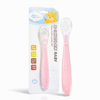 Picture of Apple Bear Soft Silicone Baby Feeding Spoon – Multicolor - Multicolor