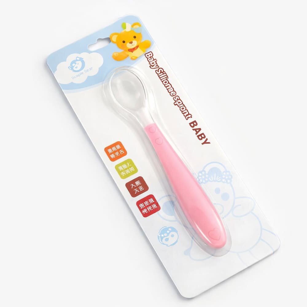 Picture of Apple Bear Soft Silicone Baby Feeding Spoon – Multicolor - Multicolor