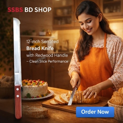 Picture of 33cm Stainless Steel Serrated Bread & Cake Knife – Smooth Cutting 