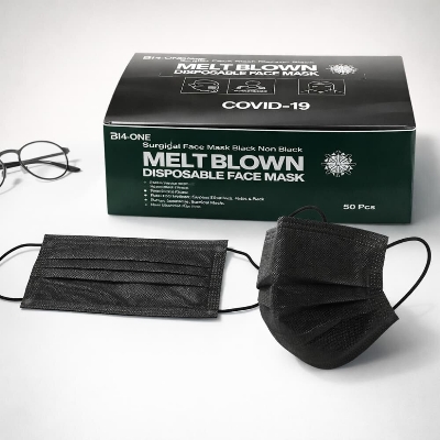 Picture of Surgical Face Mask Black – 3 Layer Melt-Blown Filter 50pcs Box 
